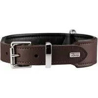 Hunter - Halsband Basic - Hundehalsband Gr Halsumfang 51-58 cm braun/schwarz