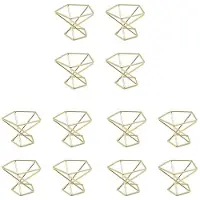 ISTOVO 12 StüCk Geometrische Luft Pflanzen Halter Luftpflanzen Rack Metall Pflanzen StäNder Pflanzer Regale Himmeli Dekor Tillandsien BehäLter