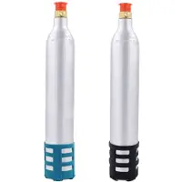 Tlily 2 STÜCKE 0,6 L Soda Maker NachfüLlbarer Soda Ersatz Wiederverwendbarer CO2-Zylinder ZubehöR für Soda-Maschinen, Schwarz + Blau + Silber