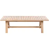 Beliani Loungetisch Hellbraun Akazienholz 37 cm hoch Rechteckig 128x69 cm Rustikaler Niedriger Holztisch für Lounge Balkon Terrasse Außenbereich