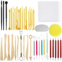 ISTOVO Tonwerkzeug-Set, 40-Teiliges Töpferwerkzeug-Set für Kinder und Erwachsene, Werkzeuge für Lufttrocknenden Polymer-Ton, Tonmodellierwerkzeuge zum
