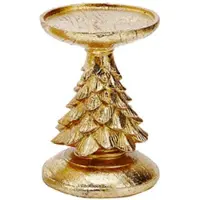 Semoic Retro-Kerzenständer Aus Kunstharz mit Weihnachtsbaummotiv - Festliche Dekoration, Schreibtischatmosphäre, Kerzenständer im Vintage-Stil C