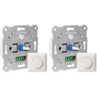Typecat 2X LED-Dimmerschalter 230 V für Dimmbare LEDs/Halogenlampen 5-200 W mit Weißer Abdeckplatte