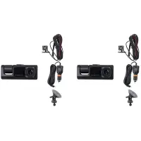 Torribaly 2X 3-Kanal-Auto-DVR-Kamera, 1080P-Dash-Kamera, 3-Wege-Autokamera mit IR-Nachtsicht, Loop-Aufnahme, ParküBerwachung