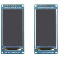 Torribaly 2Stück 1,9-Zoll-IPS-TFT-Bildschirm mit Vollem Winkel, LCD-Bildschirm, Farbanzeigemodul, Serieller SPI-Anschluss, High-Definition 170 X 320 ST7789