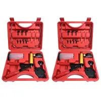 Torribaly 2X Manuelles Vakuumpumpenset, Bremsflüssigkeitsauslasswerkzeug, Autoreparaturwerkzeug, Aluminiumpumpendruck-Vakuummessgerät-Detektor
