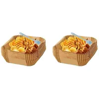 Torribaly Backpapier für Heißluftfritteuse Quadratisch (20 cm), 200 Stück Airfryer Backpapier Einweg-Antihaftpapier Wasserfest