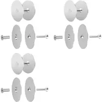 Torribaly 6er-Set Türloch-Abdeckplatten, Runde Riegel-Abdeckplatten mit 2-5/8 Zoll Durchmesser, Türknauf-Loch-Abdeckplatten, Silberfarben