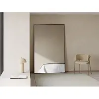 Vente-unique Großer rechteckiger Spiegel aus Aluminium L. 120 x H. 190 cm - Schwarz - MYRA