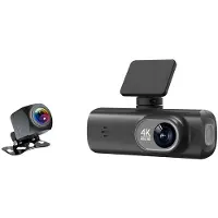 Torribaly 4K WiFi Dashcam -Auto-DVR, Doppelobjektiv Vorne und Hinten, mit 1080P -Raum, Nachtsichtkamera, Parkmonitor
