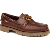 Sebago für Herren. 7001HU0 Ranger Bootsschuhe aus braunem Wachsleder (43), Wohnung, 1 bis 3 cm, Schnürsenkel, Lässig