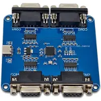 Kepptory USB-zu-4-Kanal-RS232-Kommunikationsmodul mit CH344Q-Chip, Unterstützt 4-Kanal-Vollduplex-Übertragung und -Empfang für Scanner und Drucker