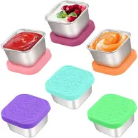 ISTOVO Salad Dressing Containers, Leak-Proof Sauce Containers Reusable for Lunch Boxes, Picnics, Office and Kitchen Storage