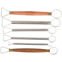 ISTOVO 6 Stück Edelstahl-Tonmodellschaber für Keramikrohlinge, DIY-Töpferei, Feinschnitzerei, Öltonmodellschaber