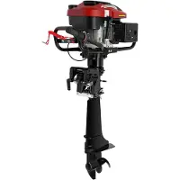 StarTech.com Außenbordmotor - 7 PS 4-Takt-Bootsmotor - 196 cm³ - 6000 U/min - Spiegelhöhe ≤56 cm - 3 Gänge - Rot