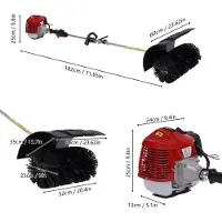 StarTech.com Motorbesen Schnee Einfahrt Kunstrasen - 52cc Benzin Kehrmaschine Garten - 2-Takt 1-Zylinder Motor - 2,3 PS - Bürstenbreite 58 cm - Schwarz