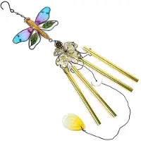 Semoic Windspiel "Libelle" Aus Glas, Windspiel-Anhänger für Den Garten, Hohe Qualität, für Wand-, Fenster- und Türdekoration
