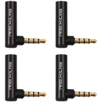Typecat REXLIS 4 Stück 3,5mm Männlich auf Weiblich 90 Grad Rechtwinklig Adapter Audio Mikrofon Klinke Stereo Steckverbinder