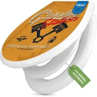 Banjado Familien WC Sitz weiß mit Kindersitz und Absenkautomatik und Motiv Gasoline Station [TDWK 11147]