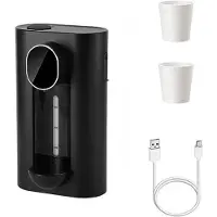 Tlily Automatischer Mundwasserspender Fürs Badezimmer, 525 Ml, Wandmontierter Intelligenter Mundwasserspender mit 2 Wiederverwendbaren Bechern, Schwarz