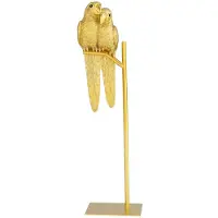 Semoic Papagei-Skulptur, Kunstharz, Papagei-Statue, Vogel, Tier-Dekoration, Moderne Eingangs-/Schreibtisch-/Wohnzimmer-Dekoration, Gold
