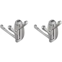 Torribaly 2X Drehbarer Haken, Faltbarer Handtuchhaken Aus Massivem Metall, Dreifach-Kleiderhaken mit Dreharm und Schwingarm, Wandmontage