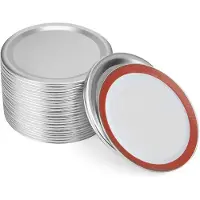 Torribaly 24 STÜCKE Einmachglasdeckel, Normale Mundkonservendeckel Wiederverwendbare, Auslaufsichere Split-Typ Deckel mit Silikondichtungsringen