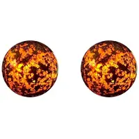 Torribaly 2X Natürliches Flammenstein-Kristallkugel-Ornament, UV-Reaktive Sodalith-Kugel, Handgefertigt, Poliert, Heimdekoration
