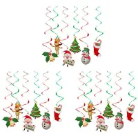 Typecat 3 Set Weihnachten Spirale Decken Behang Weihnachten Weihnachtsmann Elch Klingel Strudel Banner Weihnachten Feier Hause Wohnzimmer Dekoration