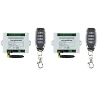 Torribaly 12V 24V 36V 10A 433MHz 4-Kanal-Funkrelais-RF-Fernbedienungsschalter-Empfänger + 4-Kanal-Sender, 2 Empfänger 2 Fernbedienung