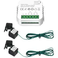 Tlily Tuya WiFi Meter Digitaler Energiezähler 80A Stromwandler Solar PV Stromproduktion Verbrauchsmonitor 2CT