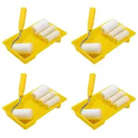 ISTOVO 24Stck Schaum Farbroller Malerei Dekoration Kit 2 Zoll Kleine Farbroller Tablett Set für Wandmalerei Reparatur Pinsel