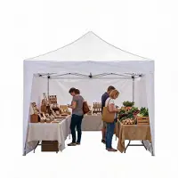 StarTech.com Faltpavillon 3x3 m - Pop Up Gartenzelt - Wasserdichtes 600D Oxford - Ein-Person-Schnellaufbau - Höhenverstellbar - Mit Rolltasche und Sandsäcken - Für 5–8 Personen - Weiß
