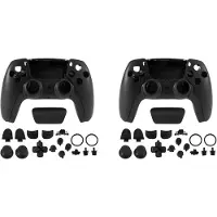 Torribaly 2X Reparaturteil für PS5 BDM-010 Controllergehäuse Shell Game Controller Shell Cover mit Tasten Schwarz
