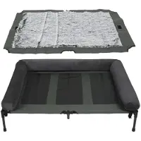 StarTech.com Outdoor Hundebett erhöht - Mesh Hundeliege - Kühlendes Campingbett für Hunde - Mit abnehmbarem Plüschrand - Tragbar und waschbar - Größe L 90x70x28 cm - Grau