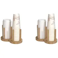 Torribaly 2X Einweg Becher Aufbewahrung Halter, Regal, Regal, Wasser, Tee Tassen, Holz Spender mit Längerem Stab, Becher Ständer, Organizer,2