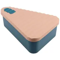 Semoic AufbewahrungsbehäLter für Pizzareste, Pizza-Organizer-Box, Platzsparender, Wiederverwendbarer Pizza-Slicone-AufbewahrungsbehäLter, Blau