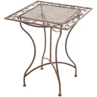 DELUKE Gartentisch FINN Vintage - 60x60x72cm, Metall, Antik-Braun | Balkontisch Outdoor-Tisch klein