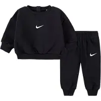 Nike Kids Essential Fleece Crew Langarm-set Schwarz 24 Months Jungen,Mädchen Schwarz 24 Months