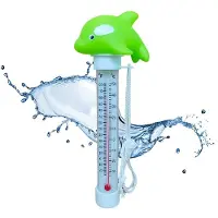 Wella Fischpool-Thermometer, Schwimmender Wassertemperaturtester für Spa-Teich-Innenpools, Grün