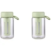 ISTOVO 2X Cold Brew Kaffeemaschine, Reisebecher mit Weichem Silikongriff, Tragbares Eiskaffee- und Tee-Ei mit Reisebecher, Grün
