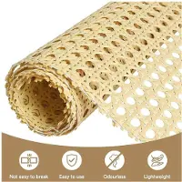 Torribaly 2X Rattan-Gurtbandrolle, 17,5 X 40 Zoll Gewebtes Offenes Rattan-Netz PE-Rohr-Gurtband für DIY-Heimdekor-Projekte, Synthetisches Rattan