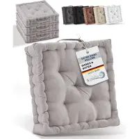 Beautissu STUHLKISSEN Mila 40/40/8cm Taupe (4tlg)