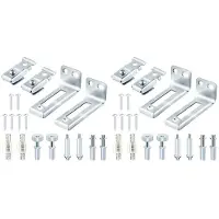 ISTOVO 4X Reparatursatz für Falttürbeschläge, Schranktürbeschläge für 3/8 Zoll Dicke Türen, mit Oberen und Unteren Drehpunkten, Führungsrad