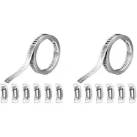 Typecat 2X Einstellbare Schlauchschellen Aus Edelstahl 304, DIY Schneckengetriebe Kanalschellen Set, für KüHler/Automobil und Mechanische