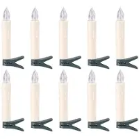 Semoic LED-Stabkerzen Ohne Flamme mit Fernbedienung, Clips, Warmweiß, 10er-Set für Weihnachten und Hochzeiten