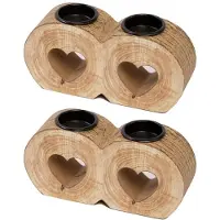 Semoic Kerzenständer in Herzform, Kerzenhalter, Teelichter, Rustikale Hochzeitskerzen, Valentinstag, Raumdekoration