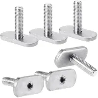Tlily 6-Teiliges Kajak-Gleitschienenset Aus Edelstahl mit M6-Schrauben, Befestigungsmaterial für Kajak-Kanu-Bootszubehör