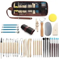 ISTOVO 40-Teiliges Tonmodellierwerkzeug-Set, Töpferwerkzeuge zum Stippeln, Schnitzen, Formen und Gestalten Von Lufttrocknendem Ton