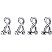 ISTOVO 4 Stück Hochleistungs-4 mm Gedrehter Schäkel mit Schraubstift 316 Edelstahl Marine Boot Takelage